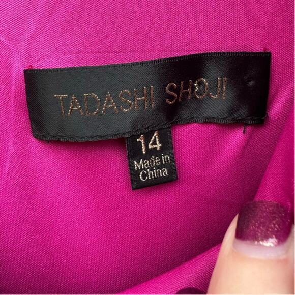 Tadashi Shoji size 14 Pink Embroidered Lace Overlay Knee Length Sheath Dress - Picture 6 of 14